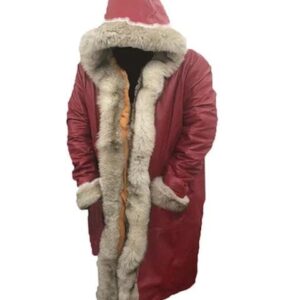 The Christmas Chronicles Santa Claus Red Fur Leather Coat Mens