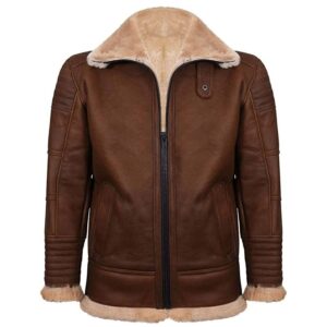 Military B3 Bomber Stitch Style Jacket RAF Aviator Brown Winter Street Wear Coat Mens