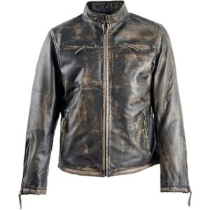 Cafe Racer Vintage Style Motorcycle Distressed Brown Biker Mens Leather Jacket Streetwear Motorcycle Coat