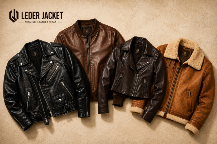 Leder Jacket genuine leather jacket collection UK mens and womens biker bomber and fur lined styles from £129